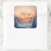 Vrolijk kerstfeest vierkante sticker (Tas)