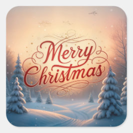 Vrolijk kerstfeest vierkante sticker