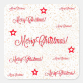 Vrolijk kerstfeest! vierkante sticker (Voorkant)