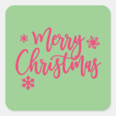 Vrolijk kerstfeest vierkante sticker (Voorkant)