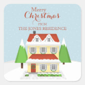 Vrolijk kerstfeest vierkante sticker (Voorkant)