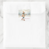 Vrolijk kerstfeest! vierkante sticker (Tas)