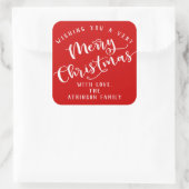 Vrolijk kerstfeest vierkante sticker (Tas)