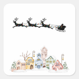 Vrolijk kerstfeest vierkante sticker