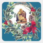 Vrolijk kerstfeest! vierkante sticker (Voorkant)