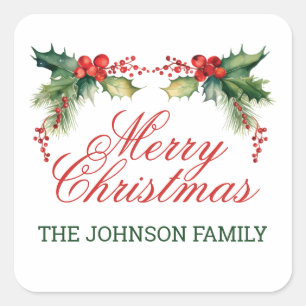 Vrolijk kerstfeest vierkante sticker