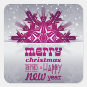 Vrolijk kerstfeest vierkante sticker (Voorkant)
