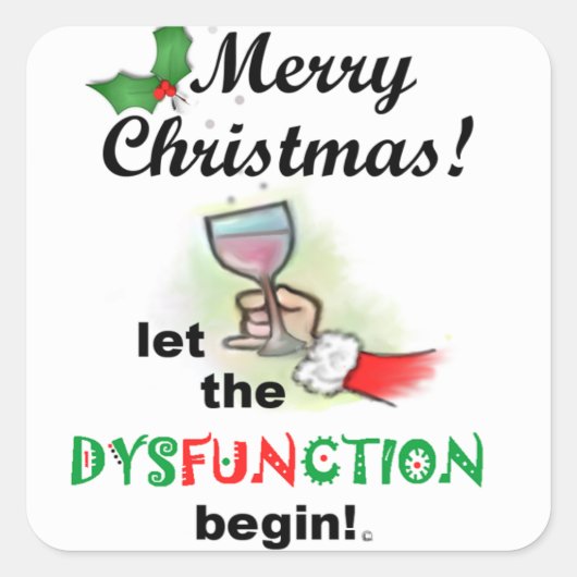 Vrolijk kerstfeest! vierkante sticker (Voorkant)
