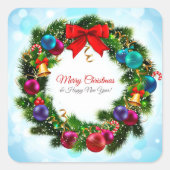 Vrolijk kerstfeest vierkante sticker (Voorkant)