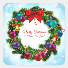 Vrolijk kerstfeest vierkante sticker