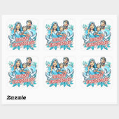 Vrolijk kerstfeest vierkante sticker (Vel)
