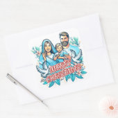 Vrolijk kerstfeest vierkante sticker (Envelop)