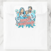 Vrolijk kerstfeest vierkante sticker (Tas)