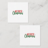 Vrolijk kerstfeest vierkante visitekaartje (Voorkant / Achterkant)