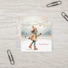 Vrolijk kerstfeest! vierkante visitekaartje