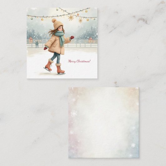 Vrolijk kerstfeest! vierkante visitekaartje (Voorkant / Achterkant)