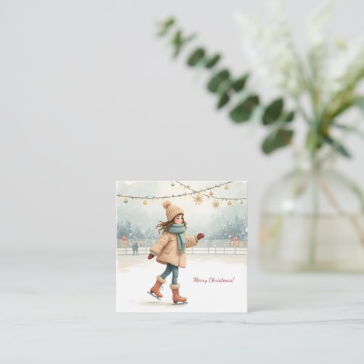Vrolijk kerstfeest! vierkante visitekaartje (Staand voorkant)