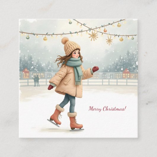 Vrolijk kerstfeest! vierkante visitekaartje (Voorkant)