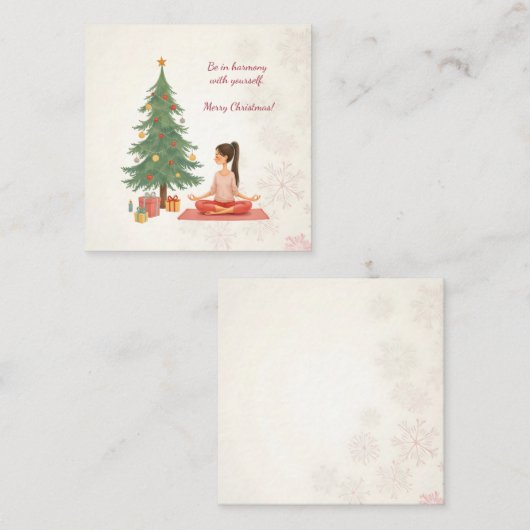 Vrolijk kerstfeest! vierkante visitekaartje (Voorkant / Achterkant)