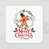 Vrolijk kerstfeest vierkante visitekaartje (Achterkant)