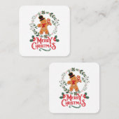 Vrolijk kerstfeest vierkante visitekaartje (Voorkant / Achterkant)