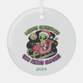 Vrolijk kerstfeest, vieze mensen glas ornament (Voorkant)