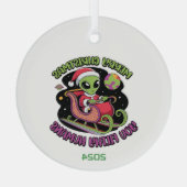 Vrolijk kerstfeest, vieze mensen glas ornament (Achterkant)