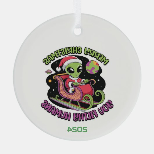 Vrolijk kerstfeest, vieze mensen glas ornament (Achterkant)