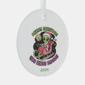 Vrolijk kerstfeest, vieze mensen glas ornament (Voorkant Rechts)