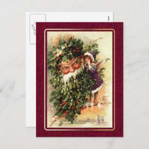 Vrolijk kerstfeest. Vintage KerstAngel Feestdagenkaart