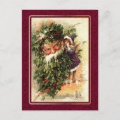 Vrolijk kerstfeest. Vintage KerstAngel Feestdagenkaart (Voorkant)