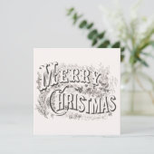 Vrolijk kerstfeest, vintage kerstfeest kaart (Staand voorkant)