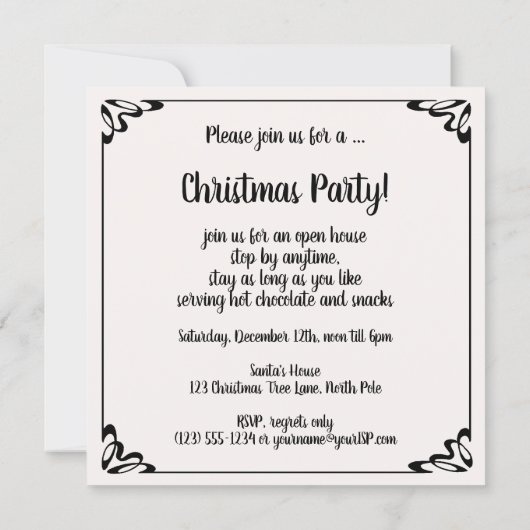 Vrolijk kerstfeest, vintage kerstfeest kaart (Achterkant)