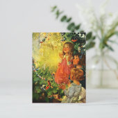 Vrolijk kerstfeest. Vintage-kerstscène Feestdagenkaart (Staand voorkant)