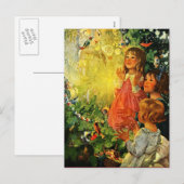 Vrolijk kerstfeest. Vintage-kerstscène Feestdagenkaart (Voorkant / Achterkant)