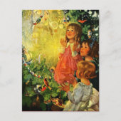 Vrolijk kerstfeest. Vintage-kerstscène Feestdagenkaart (Voorkant)