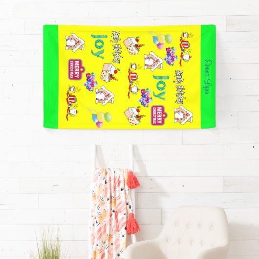 Vrolijk kerstfeest Vinyl Happy Birthday Spandoek (Insitu)