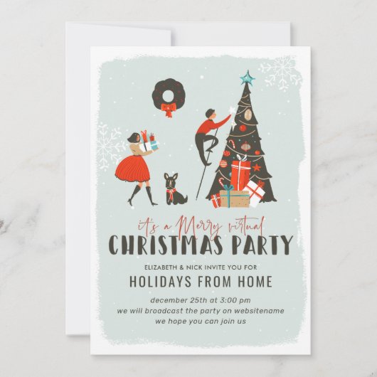 Vrolijk kerstfeest | Virtuele kerstfeestdag Kaart (Voorkant)