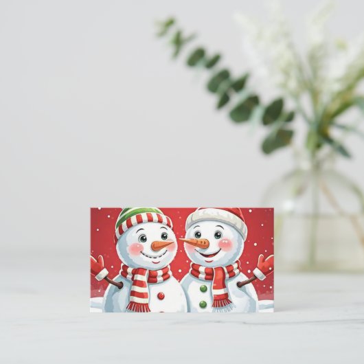 Vrolijk kerstfeest visitekaartje (Staand voorkant)