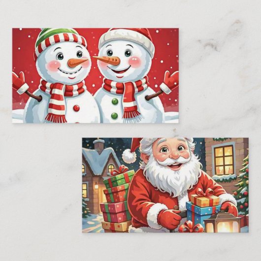 Vrolijk kerstfeest visitekaartje (Voorkant / Achterkant)