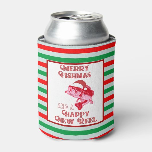 Vrolijk Kerstfeest Visma Vakantie Vist Bier Blikjeskoeler (Blikje Voorkant)