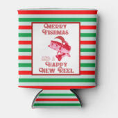 Vrolijk Kerstfeest Visma Vakantie Vist Bier Blikjeskoeler (Voorkant)