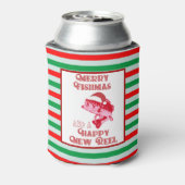 Vrolijk Kerstfeest Visma Vakantie Vist Bier Blikjeskoeler (Blikje Achterkant)