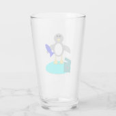 Vrolijk kerstfeest Vissen Penguin Glas (Achterkant)