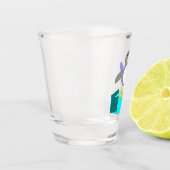 Vrolijk kerstfeest Vissen Penguin Shot Glas (Links)