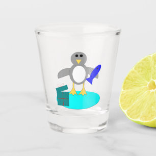 Vrolijk kerstfeest Vissen Penguin Shot Glas