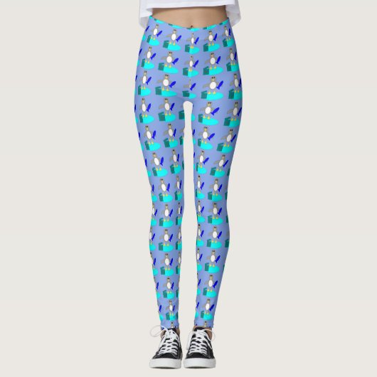 Vrolijk kerstfeest Vist Leggings in Penguin (Voorkant)