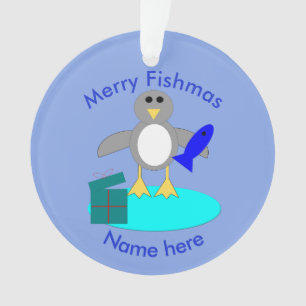 Vrolijk kerstfeest Vist Penguin Acrylornament Ornament