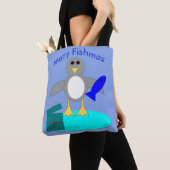 Vrolijk kerstfeest Vist Penguin Canvas tas (Dichtbij)