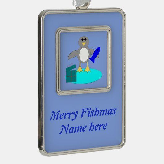 Vrolijk kerstfeest Vist Penguin Custom Ornament (Rechts)